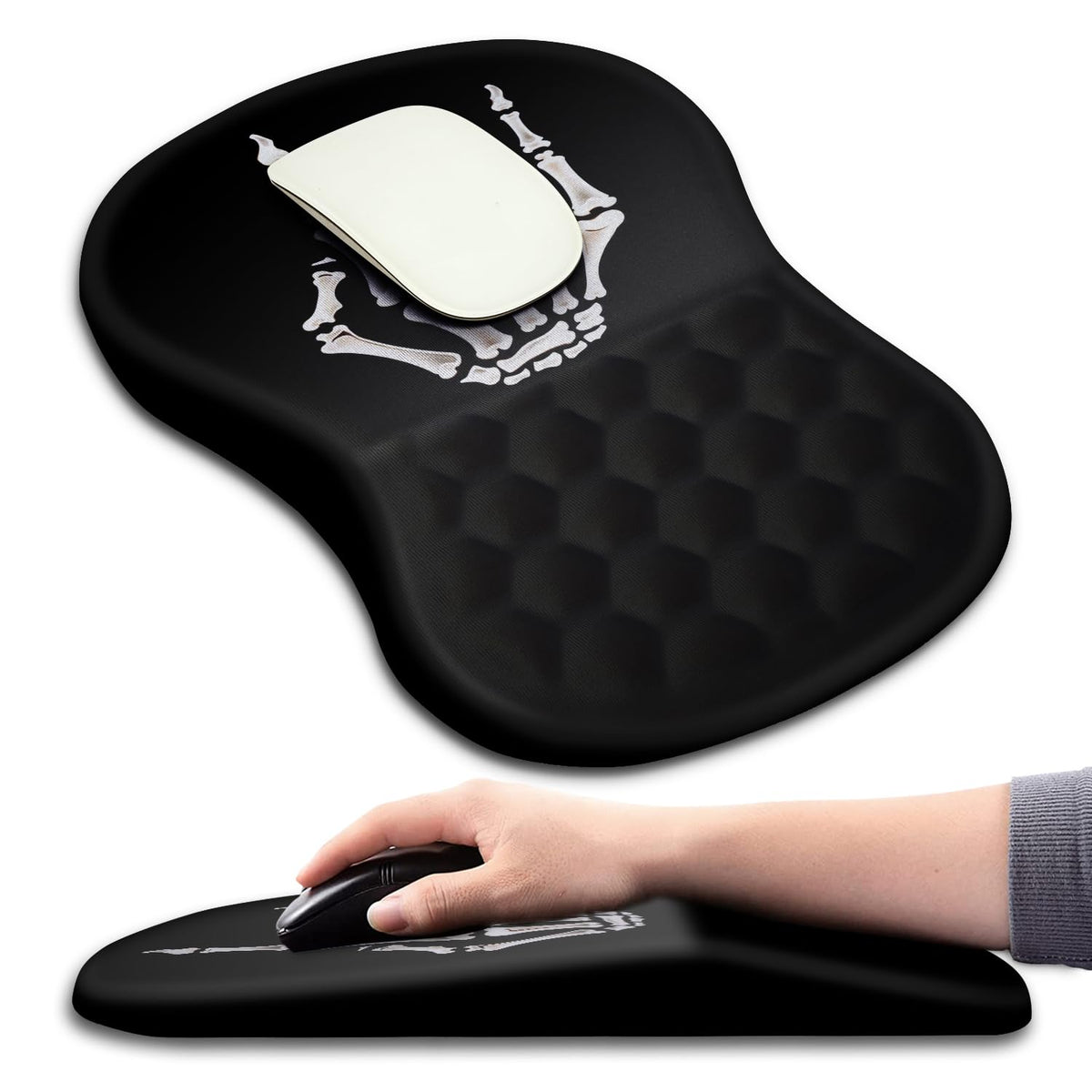 Hokafenle Ergonomic Mouse Pad Wrist Support with Massage Design, Wrist Rest Pain Relief Mousepad