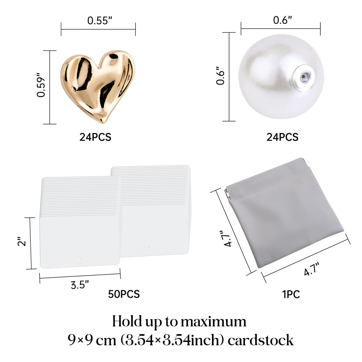 UNIQOOO 24Pcs Decorative Gold Love Heart Place Card Holders Bulk, Romantic Name Card Stands Set