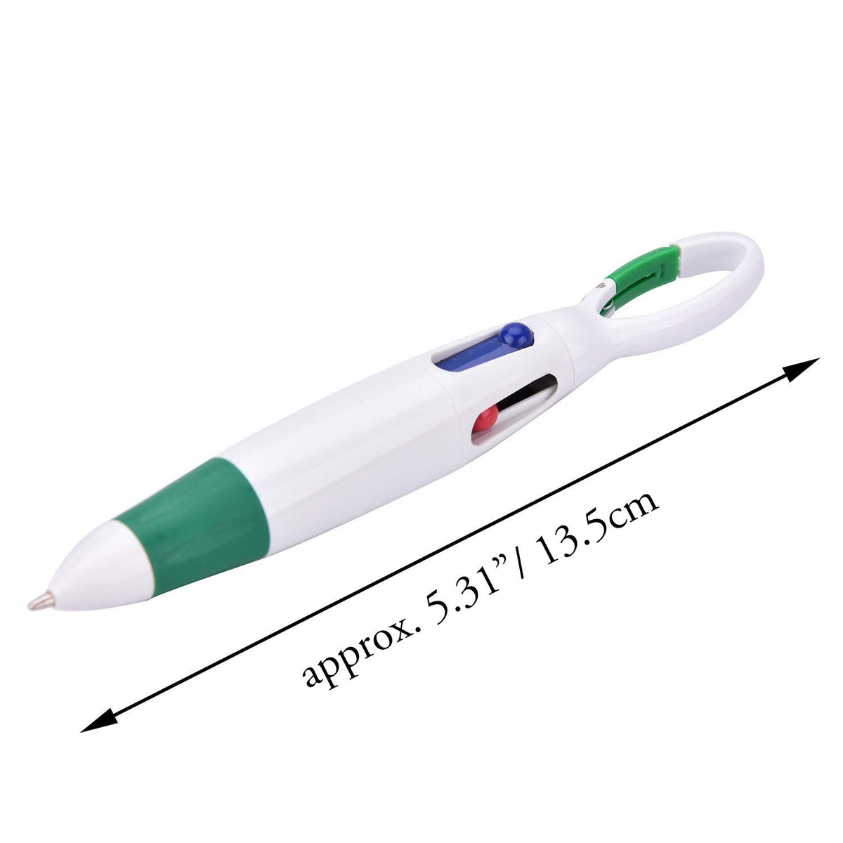 Onwon 24 Pieces Retractable Shuttle Pens 4 Neon Color in One Ballpoint Pen with Buckle Clip on Top