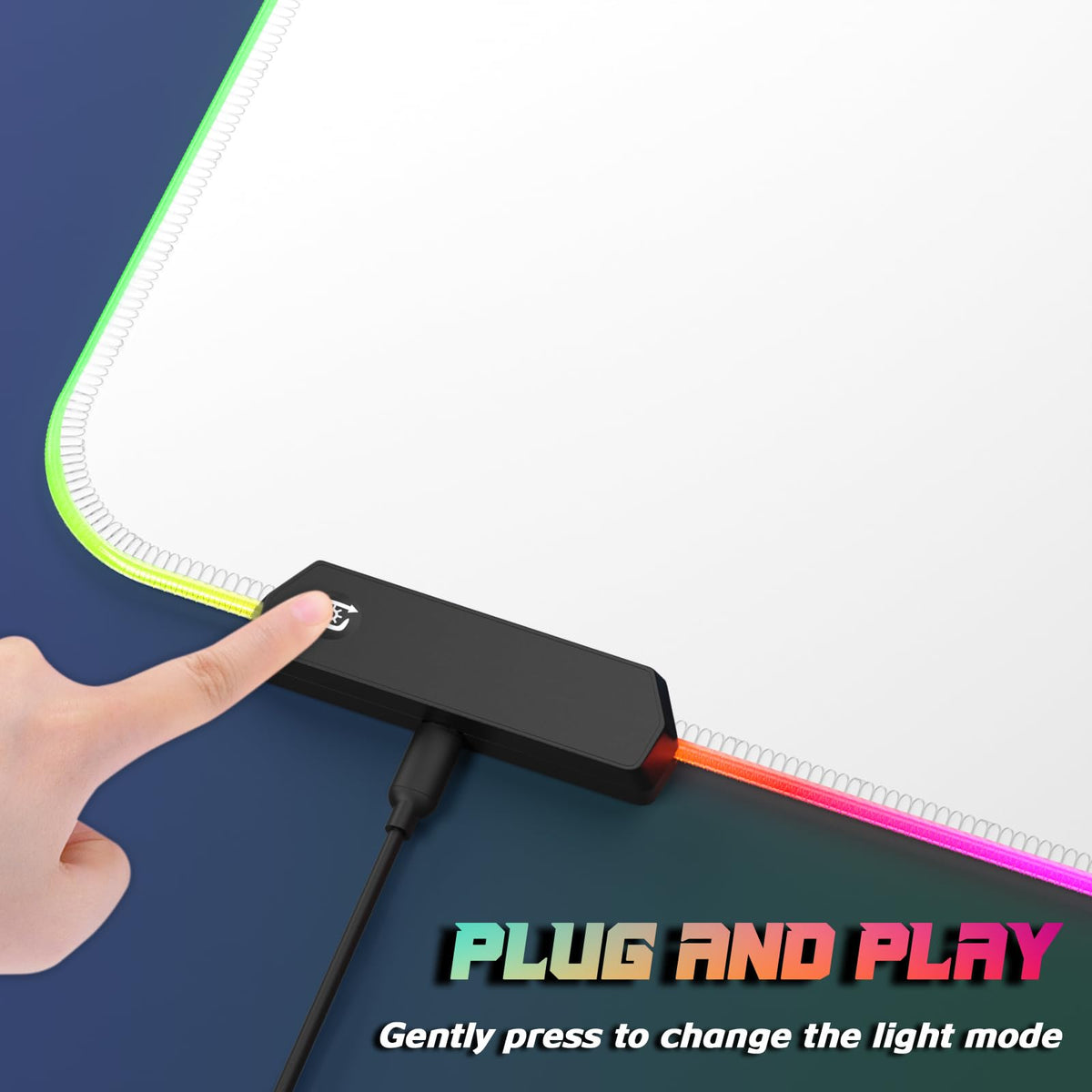 ITNRSIIET RGB Gaming Mouse Pad, Full Desk XL Extended Large Gaming Mousepad, 12 Lighting Modes 30%