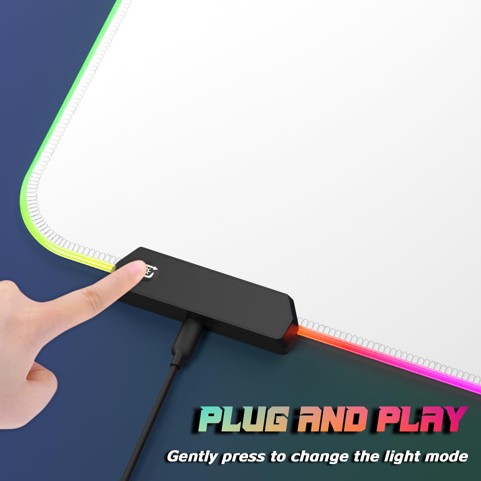 ITNRSIIET RGB Gaming Mouse Pad, Full Desk XL Extended Large Gaming Mousepad, 12 Lighting Modes 30%
