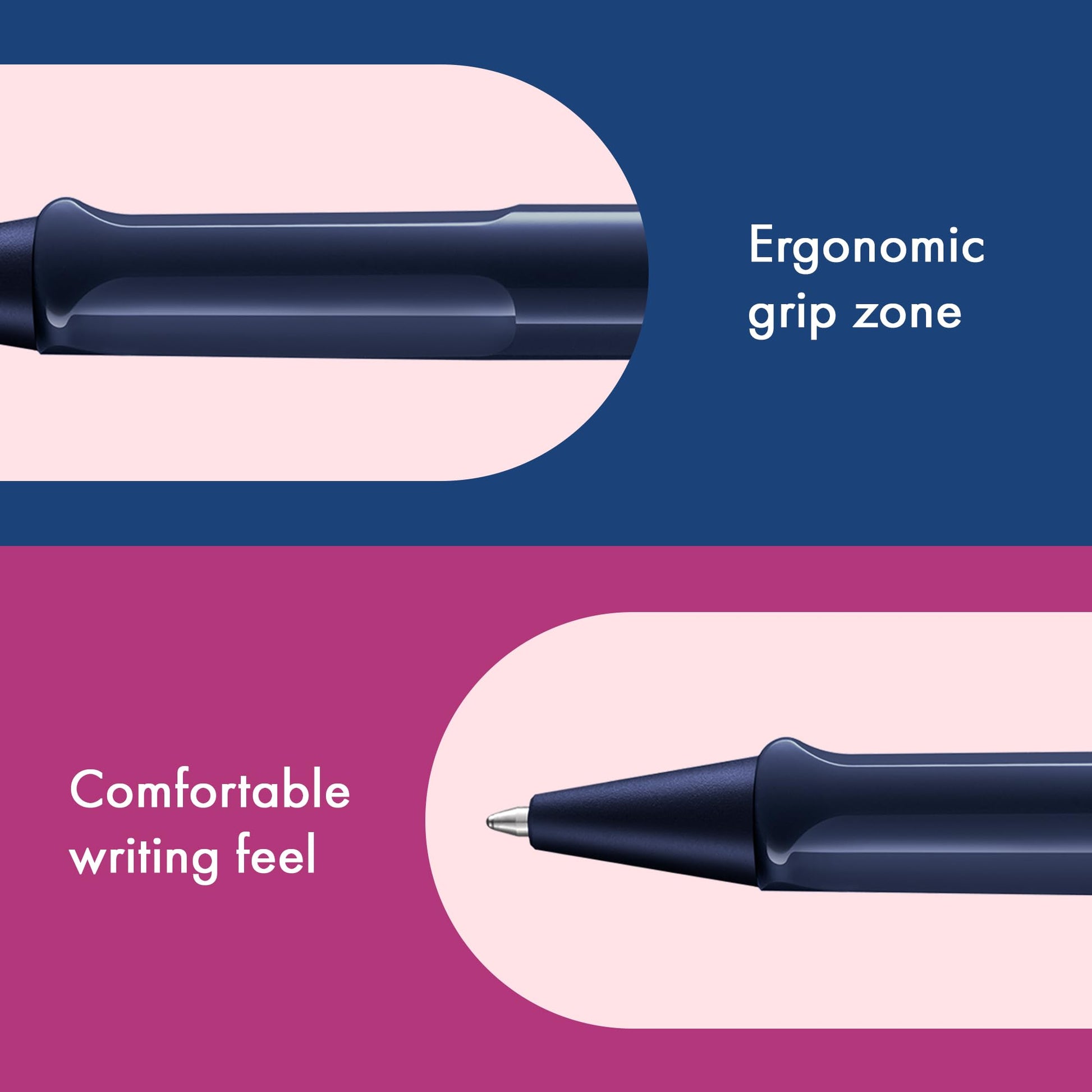 Lamy safari dark dusk - Ballpoint Pen with ergonomic grip & line width M - for pleasant long