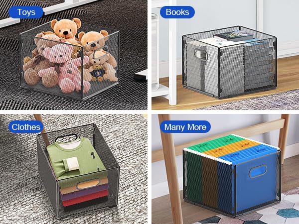 samstar 2 Pack Hanging File Organizer, Mesh File Folder Box Filing Box File Cabinet Organizer