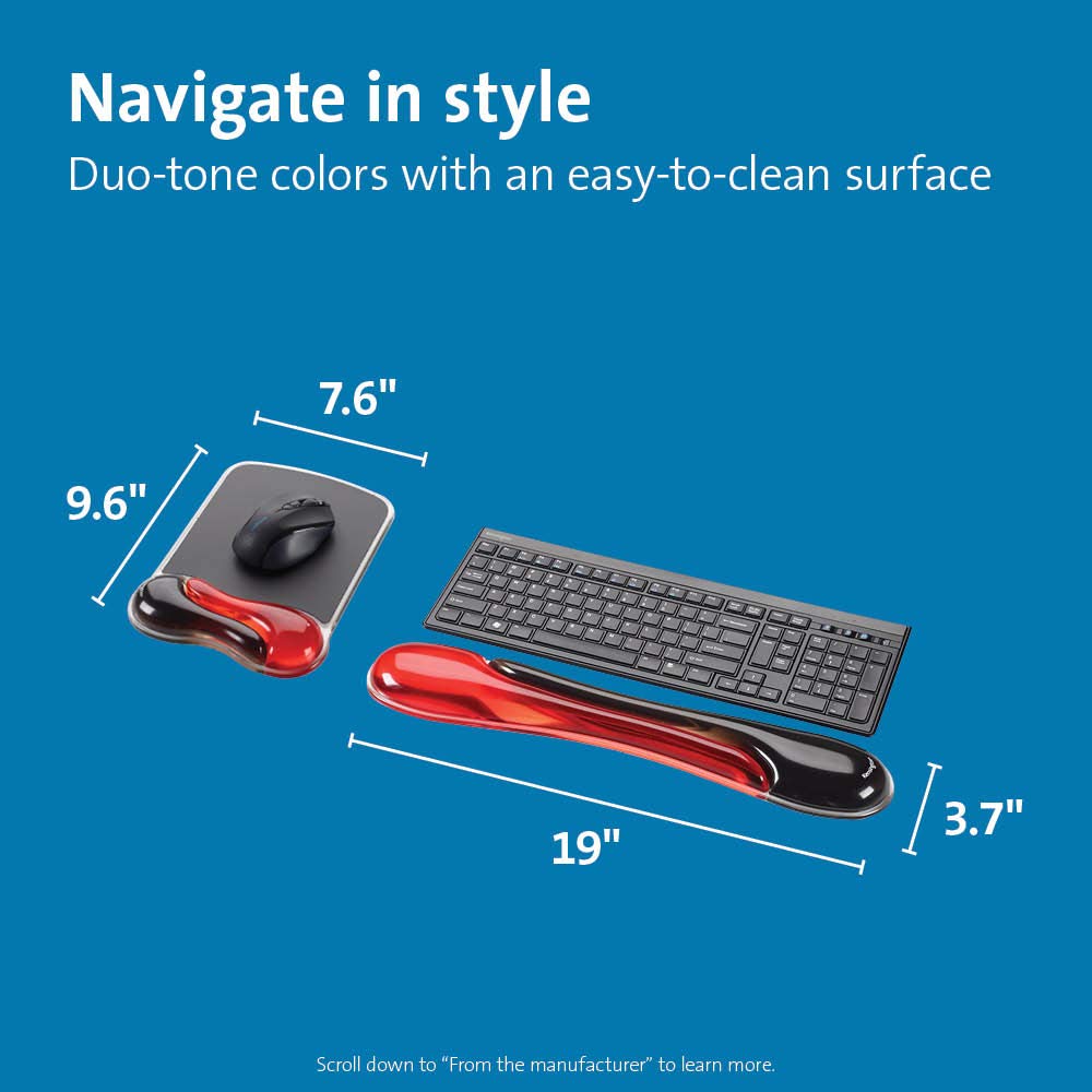 Kensington Duo Gel Mouse & Keyboard Wrist Rest Bundle Set, Ergonomic Keyboard and Mouse Pad With