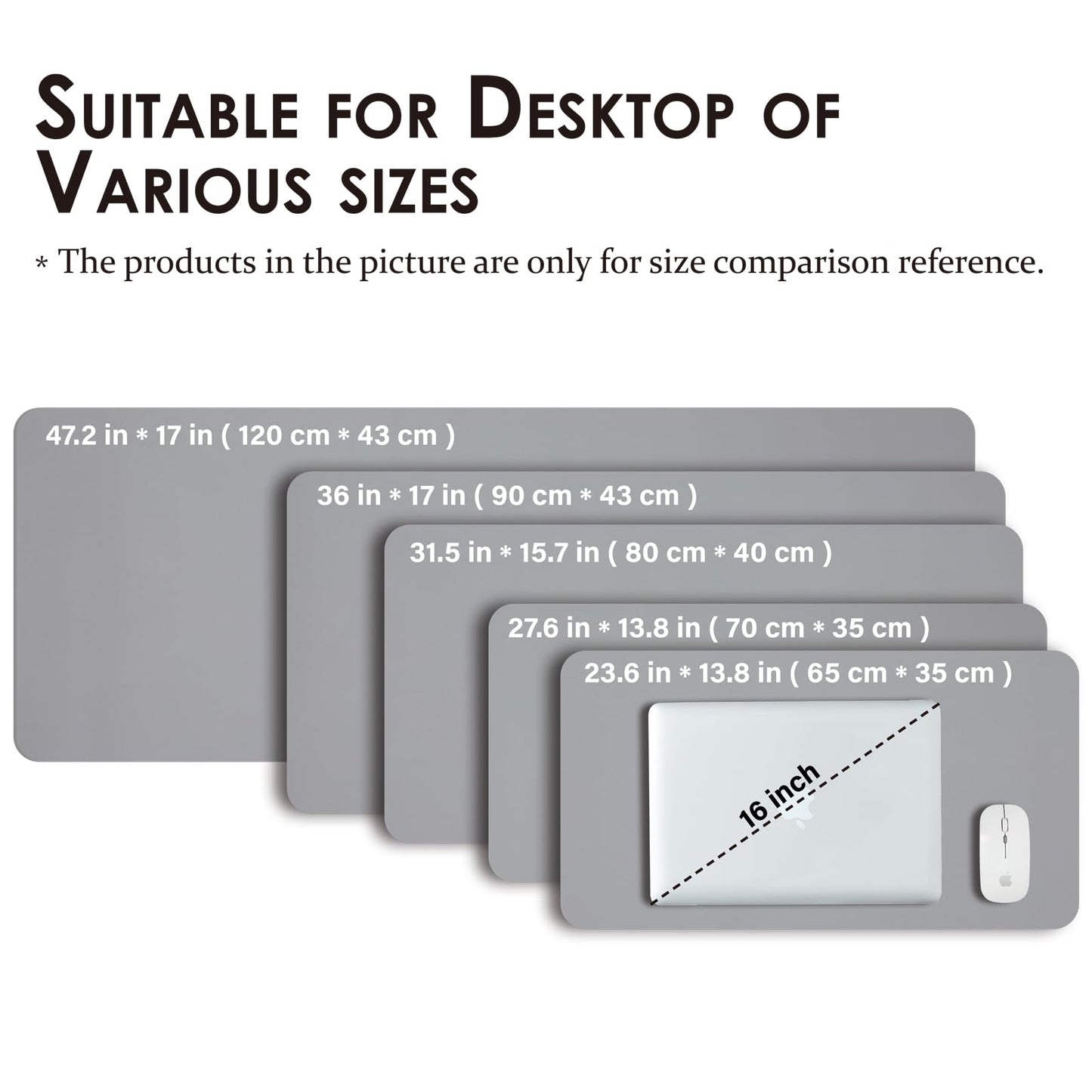 Large Desk Mat - 47.2"x 17" Non-Slip PU Desk Pad for Office and Home - Ideal for Large Mouse Pad