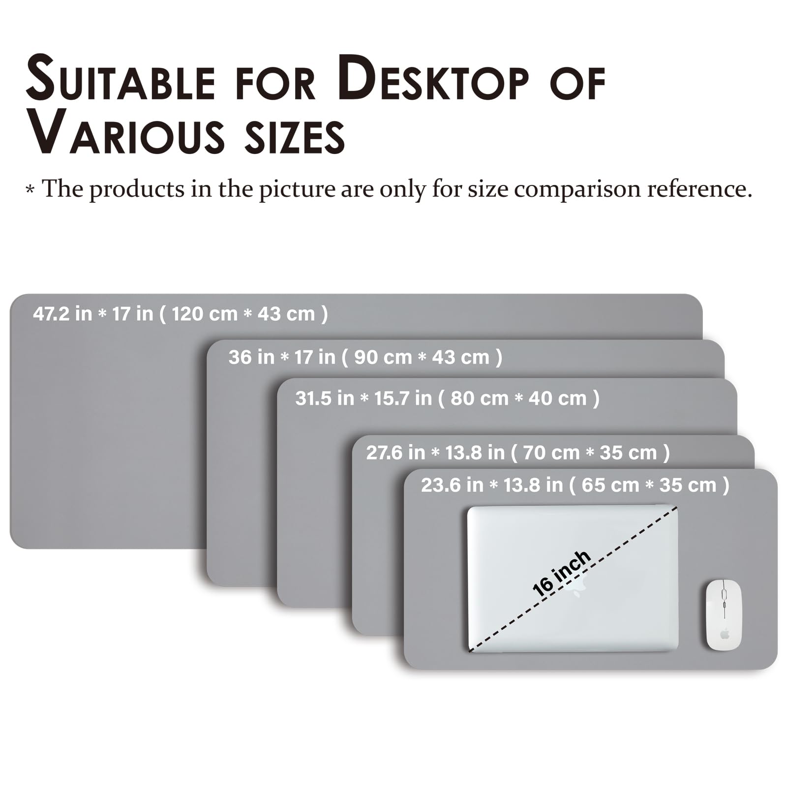 Large Desk Mat - 47.2"x 17" Non-Slip PU Desk Pad for Office and Home - Ideal for Large Mouse Pad