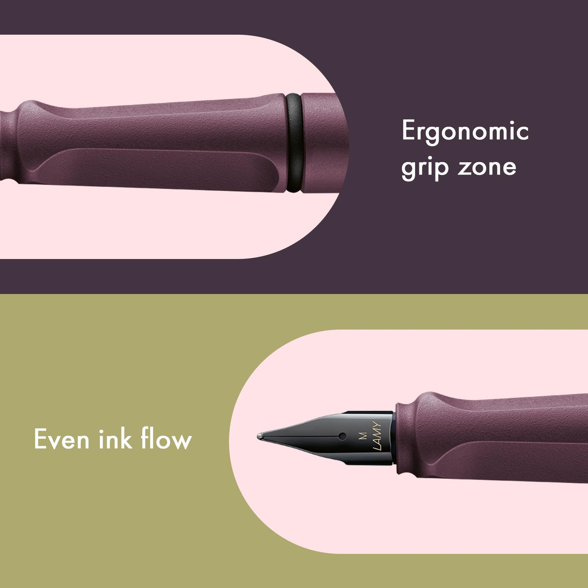 LAMY safari scarlet - Fountain Pen with ergonomic grip & polished Left-Handed steel nib (LH) in