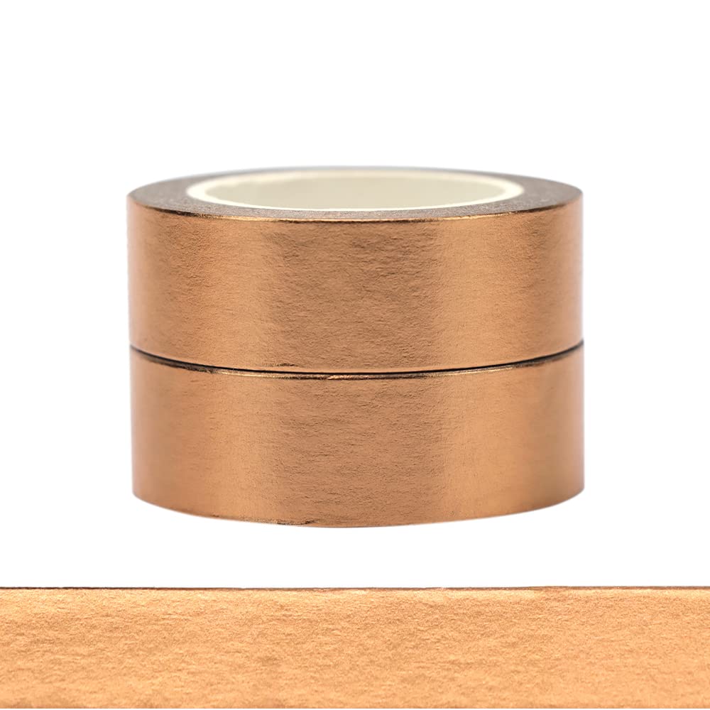 NatSumeBasics 2 Bronze Foil Washi Tapes Brass Metallic Craft Masking Tape