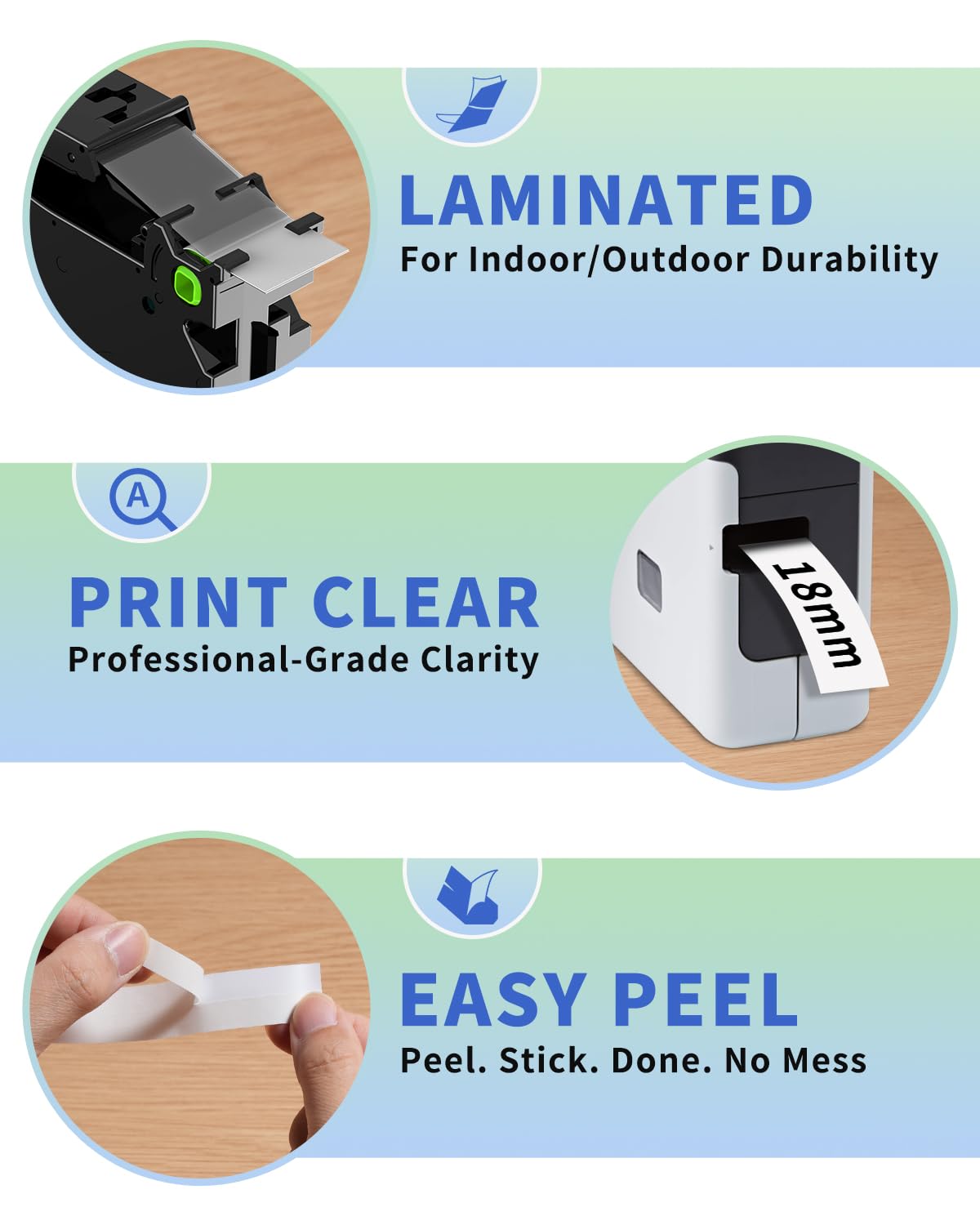 Oozmas 18mm Label Tape Compatible with TZe-241 Brother Label Maker Tape
