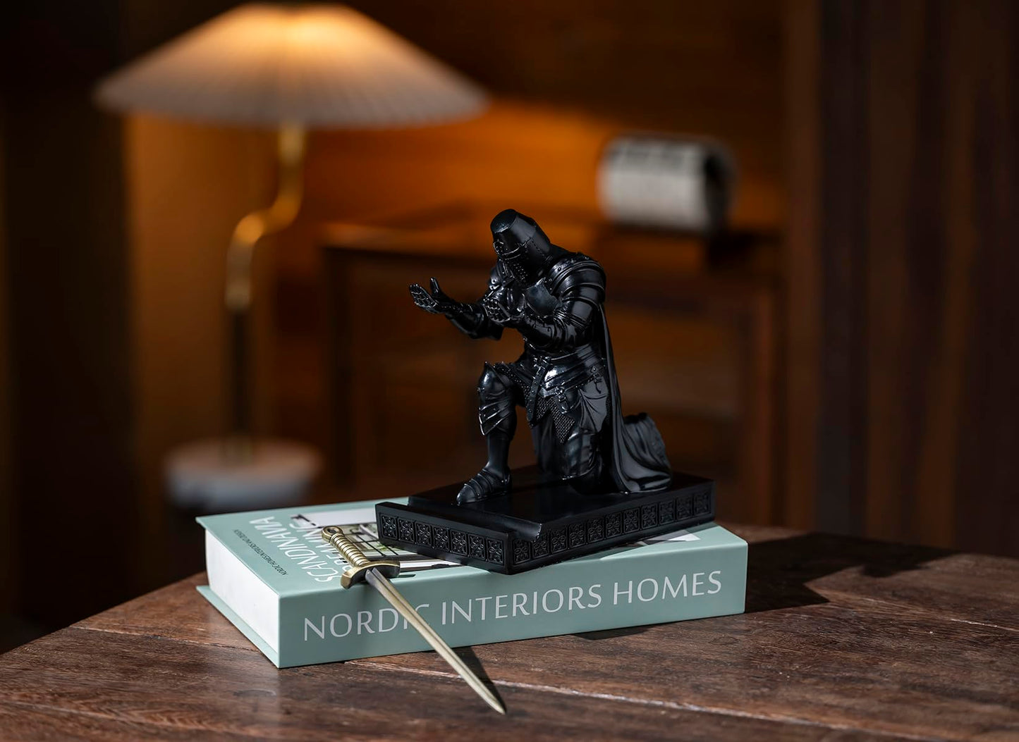 Medieval Templar Vanguard Officer Knight Pen Holder Desk Organizers Black