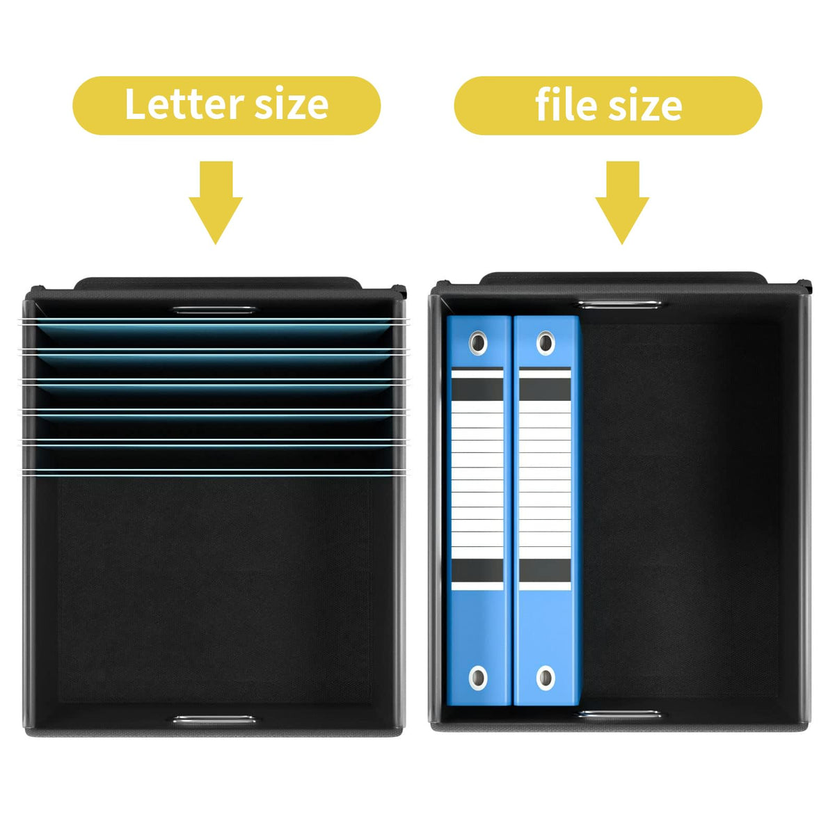 Huolewa File Organizer Box with Lids, Collapsible File Folder Organizer