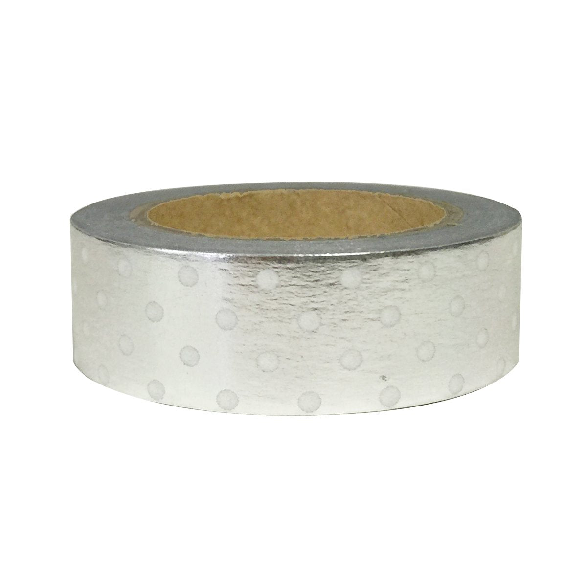 Wrapables Colorful Washi Masking Tape, Silver Dots