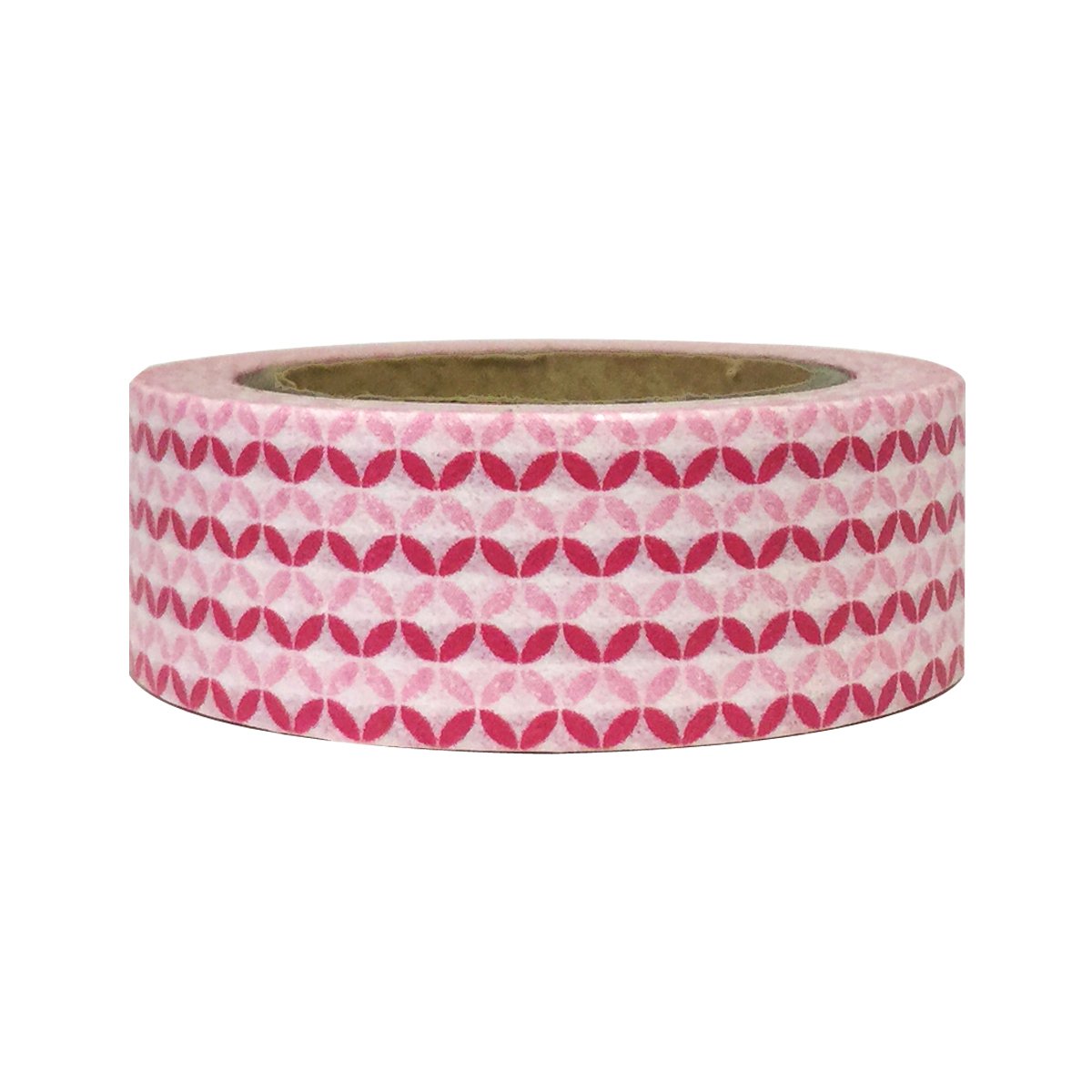 Wrapables Colorful Patterns Washi Masking Tape, Pink Psychedelic Dots