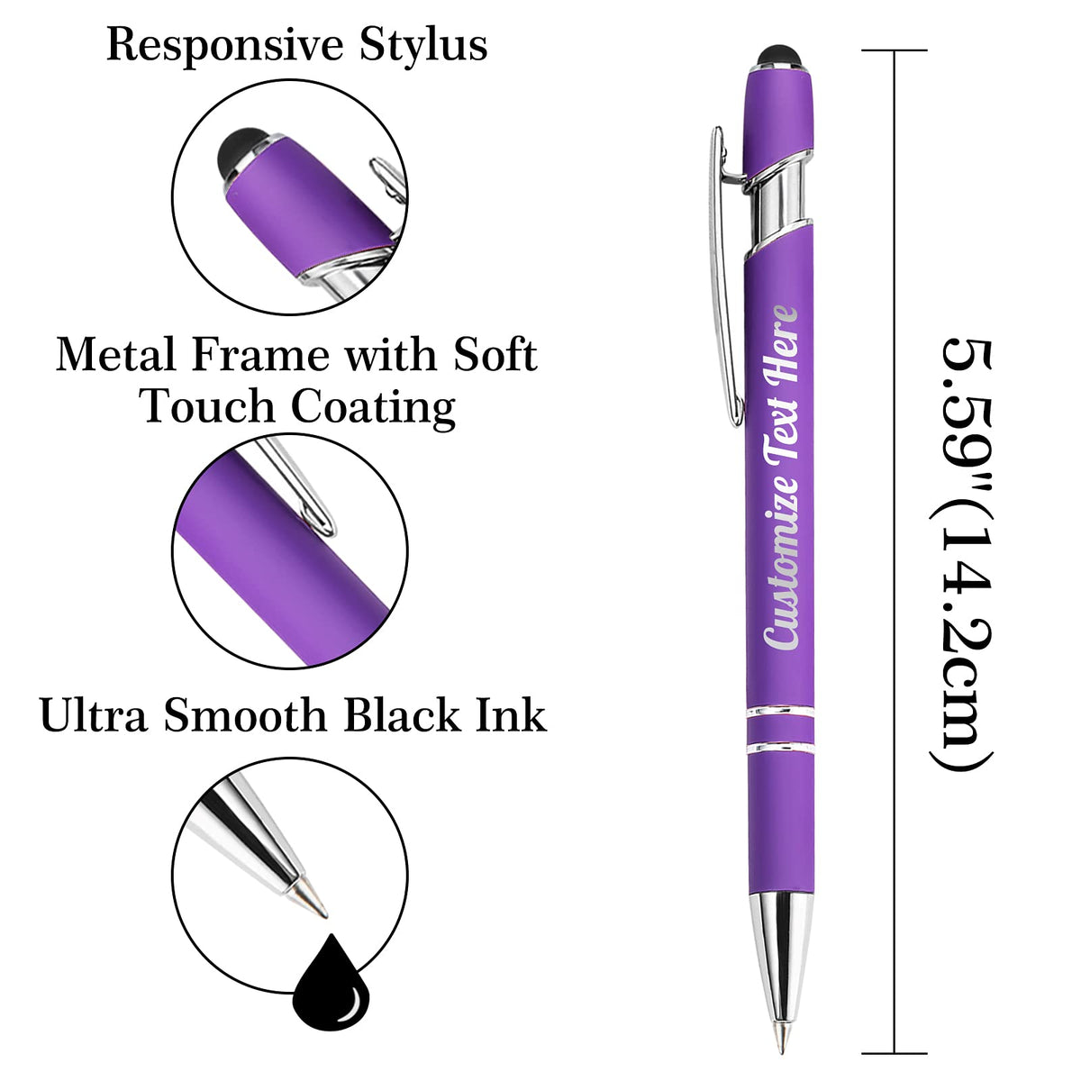 Up to 500 Personalized Pens Bulk Custom Ballpoint Pens with Business Name Message Logo, Customized