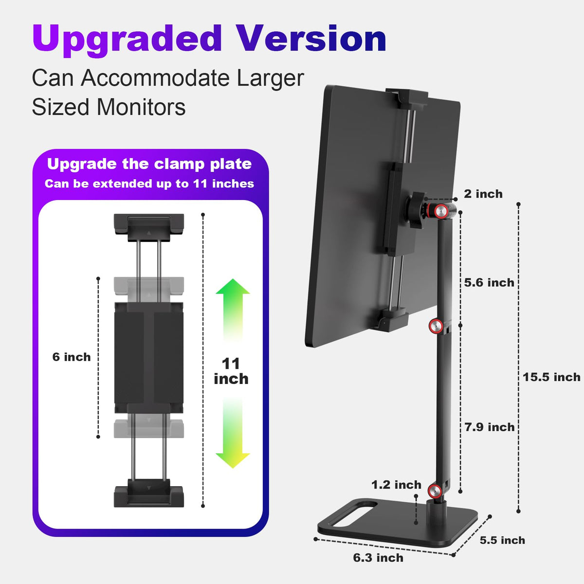 Hnfrwd Portable Monitor Stand for Desk 15.6"17.3"18.5",Tablet / iPad Stand