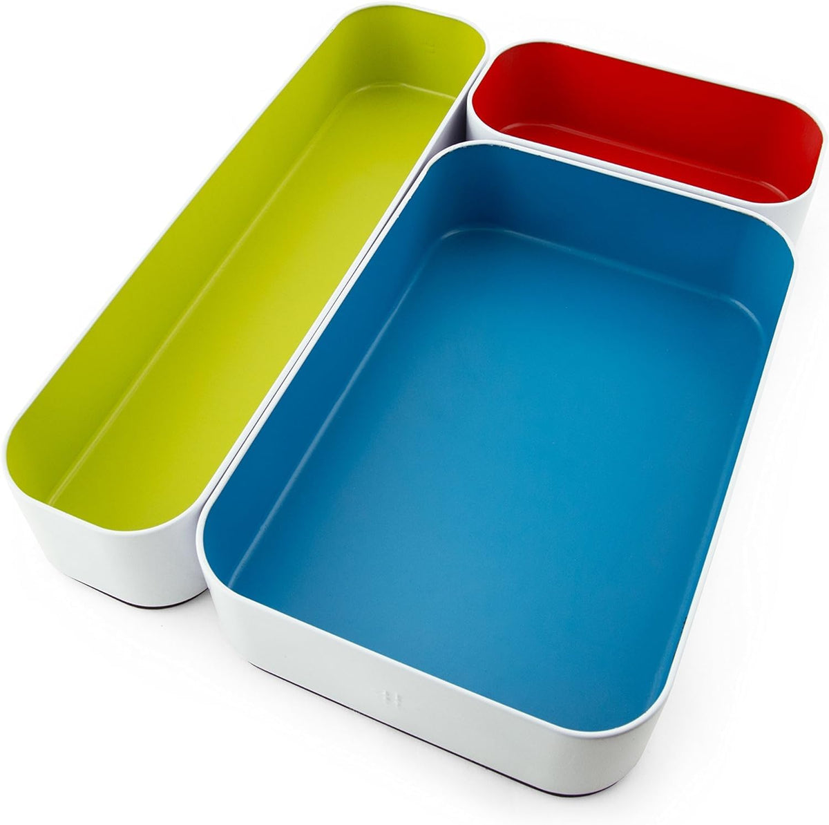 Three by Three Seattle Metal Drawer Organizer Tray Set, 3-Pc (Multicolor)