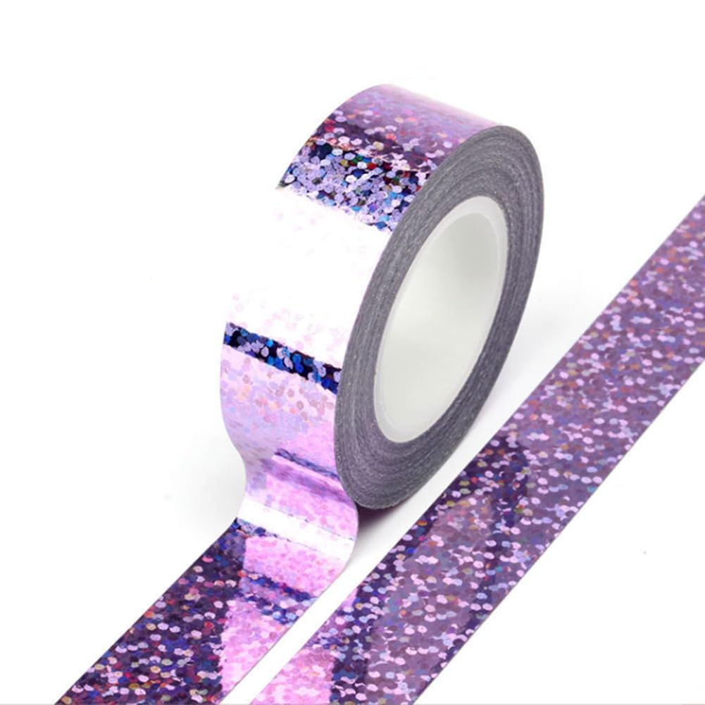 SICCOMA Glitter Prism Tape Strong Adhesive Holographic Sparkle Washi Tape Reflective Glitter