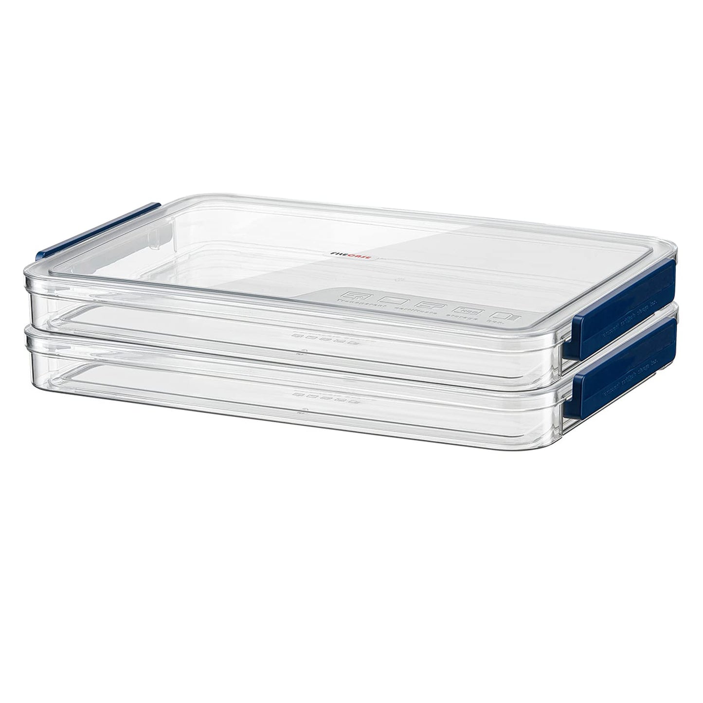 LIPCHEEGO A4 Scrapbook Paper Storage, Photo Storage Box, Plastic File Box (2Pack, Blue)