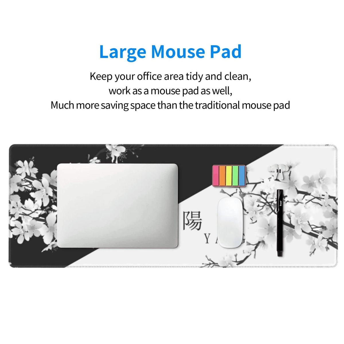BEYIMEN Japanese Large Gaming Mouse Pad, Cherry Blossom Pattern