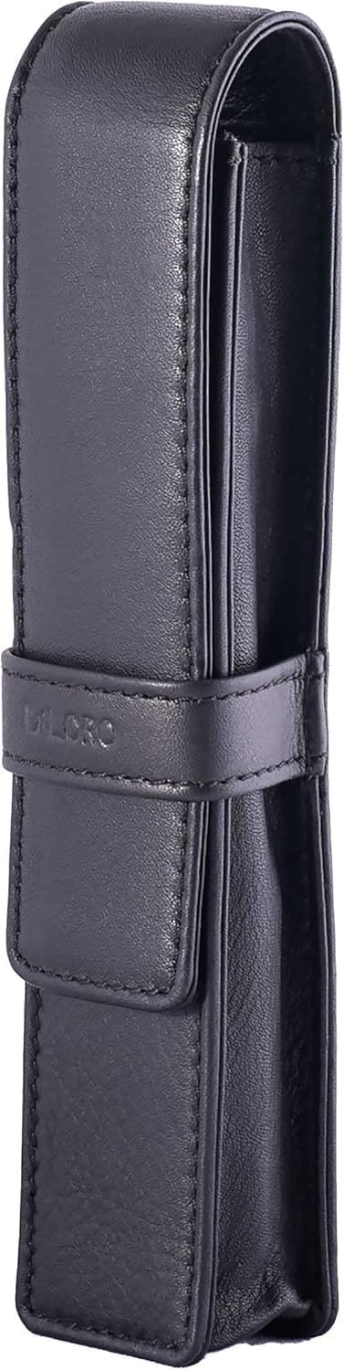 DiLoro Leather Single Pen Case Pencil Pouch Holder for One Fountain Ballpoint Rollerball Pen and