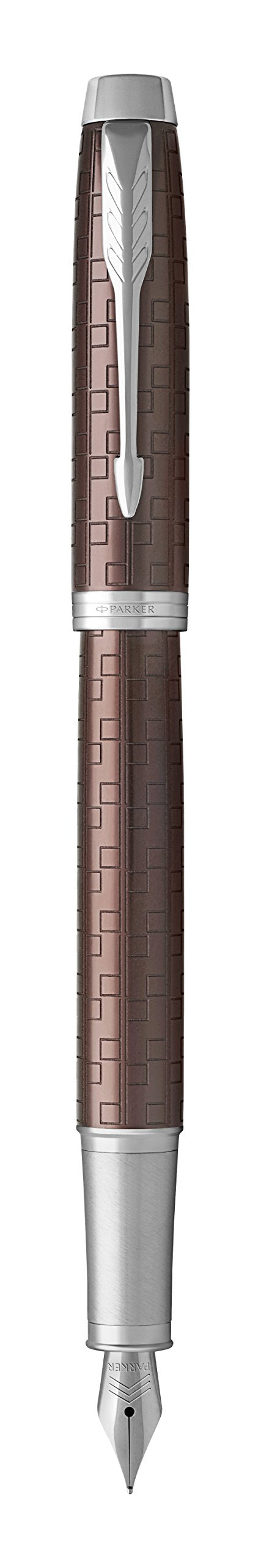 Parker IM Premium Brown, Fountain Pen, Fine Nib with Blue Ink Refill (1931676)
