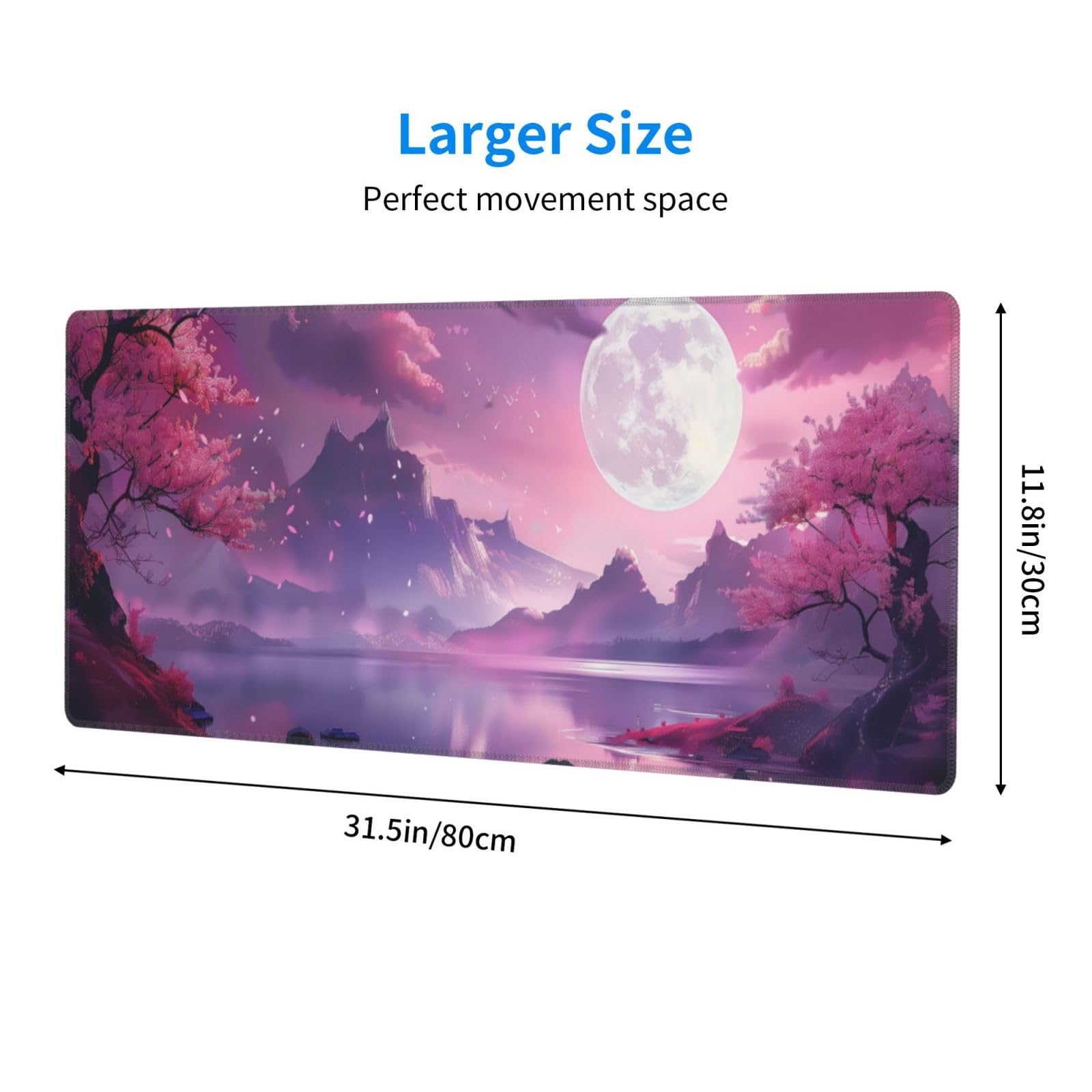 Gaming Mouse Pad Desk Pad,Extended Big Mouse Pad,31.5x11.8 Inch Long Computer Keyboard Mouse Mat