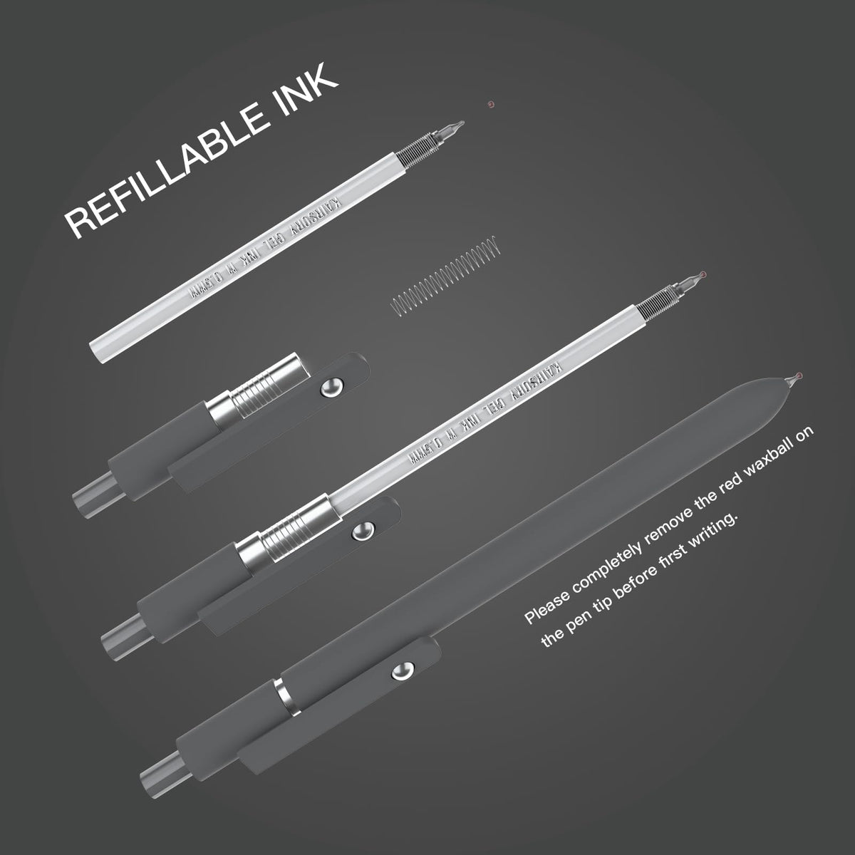 Kairsory Gel Pens,0.5mm Fine Point Tip,Quick Drying Ink, Aesthetic Cute Office School Supplies