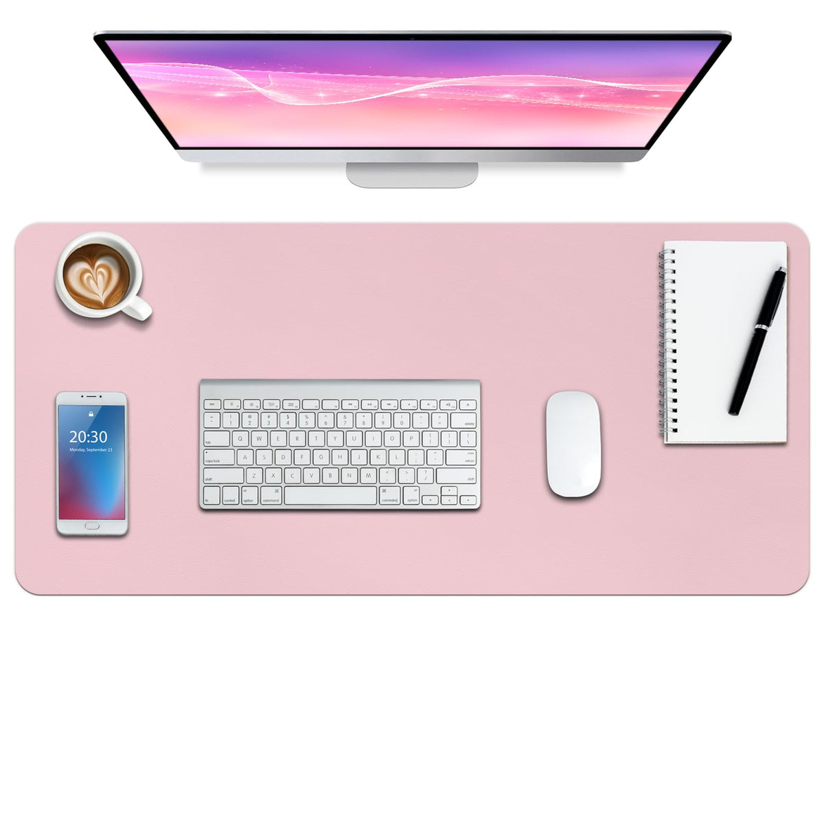 Boutilon Leather Desk Pad Protector,Non-Slip Mouse Pad,Laptop Desk Pad,Office Mouse Mat,Waterproof