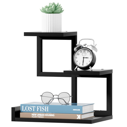 Gannyfer Desk Shelf Organizer - Wood Desktop Shelf, Freestanding Desk Hutch Office Decor, 3 Tier