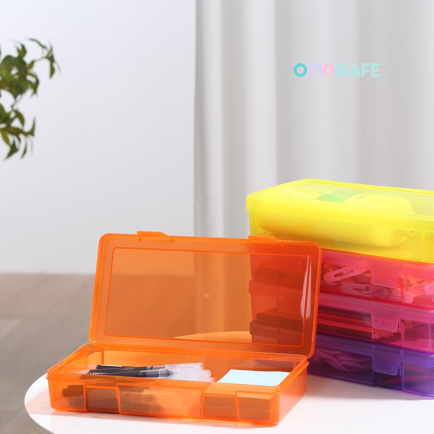 OMNISAFE 9 Pack Medium Colored Plastic Hobby Art Craft Organizer, Mini Plastic Storage Containers