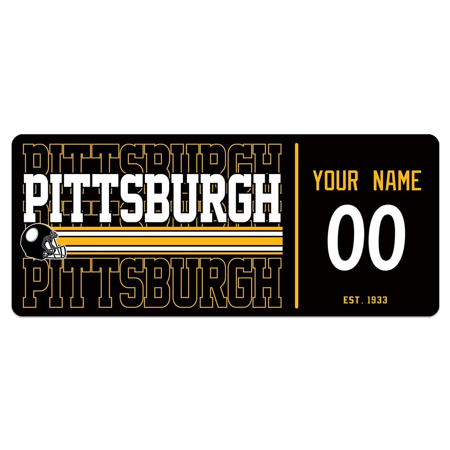 ANTKING Pittsburgh Mouse Pad Custom Name and Number Desk Pad for Men Women Youth Gifts