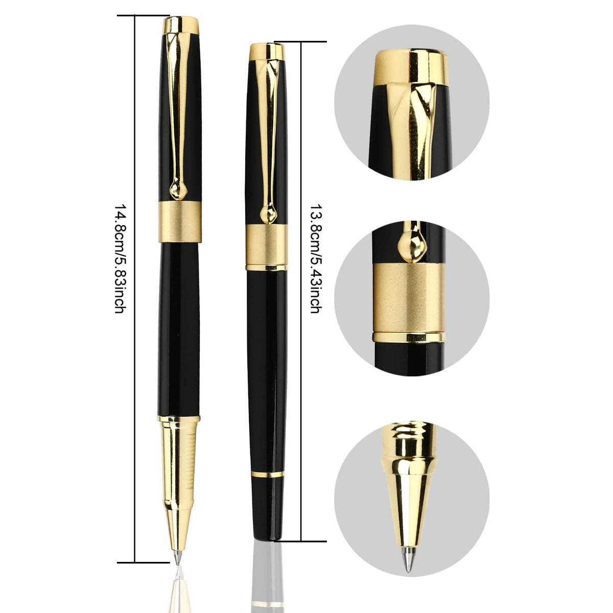 YIVONKA Ballpoint Pen Black Refill,Luxury Ballpoint Line width 0.5mm,Best Ball Pen Gift Set for Men