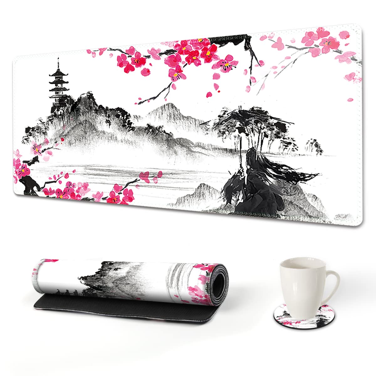 AIMSA Extended Gaming Mouse Pad, XL Large Keyboard Mouse Mat Desk Pad with Stitched Edges, Durable