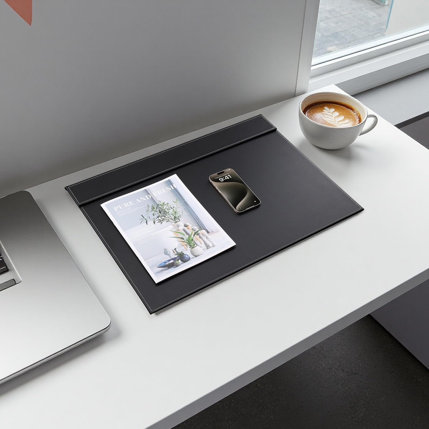 KINGFOM Ultra-Smooth PU Leather Desk Pad & Mat Office Desk Drawing & Writing Board A3/ A4 File