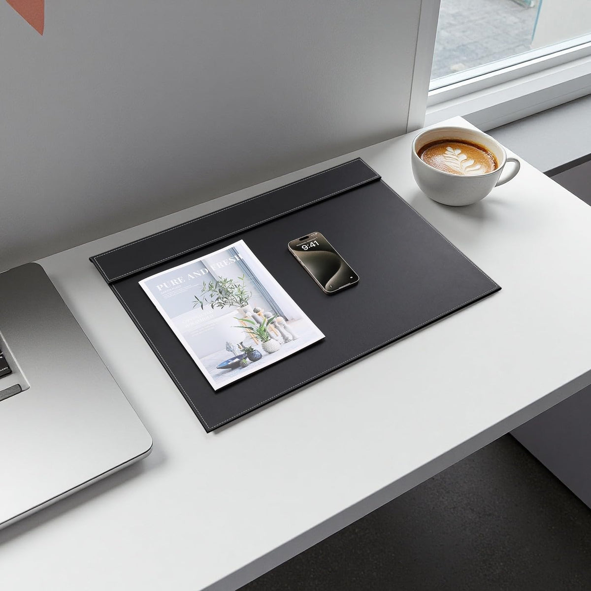 KINGFOM Ultra-Smooth PU Leather Desk Pad & Mat Office Desk Drawing & Writing Board A3/ A4 File