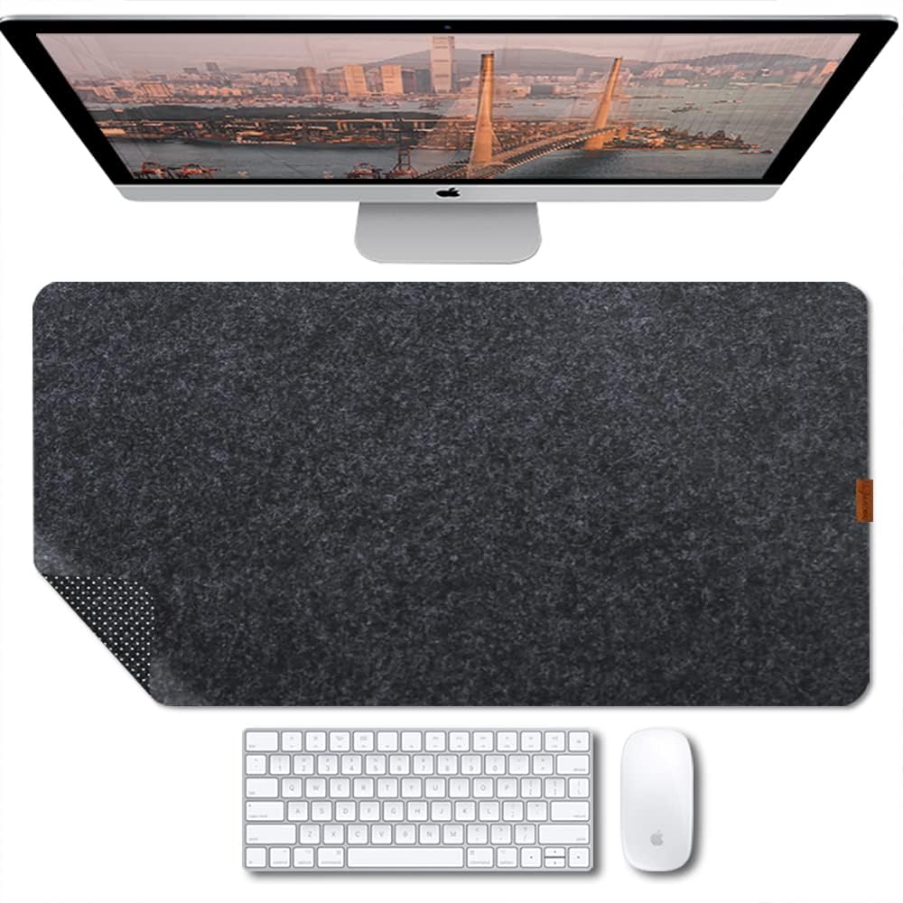Bright Stone Felt Desk Mat,Non-Slip Mouse Pad, 31.5"x15.7" Office Supplies Desk Protector, Desk