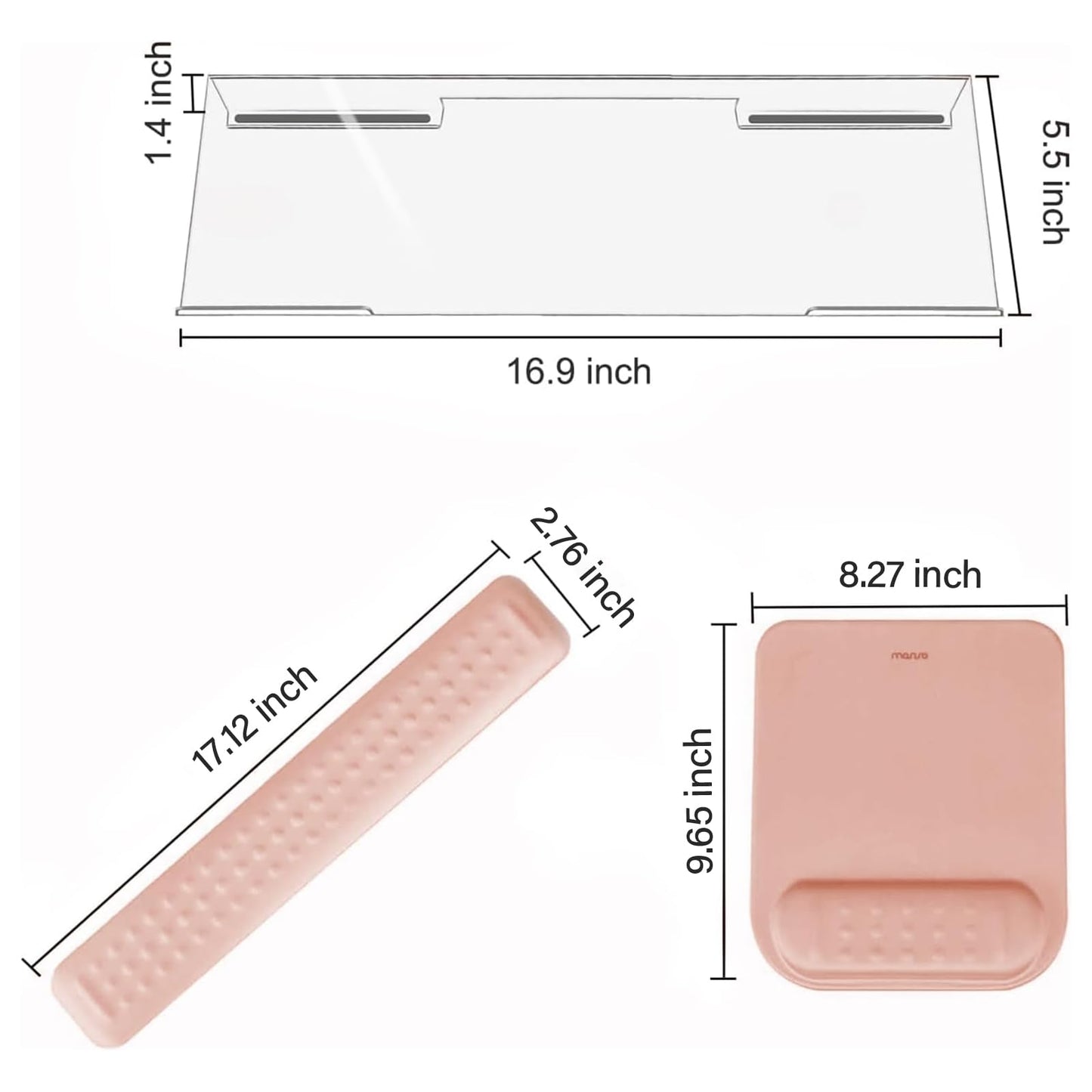 MOSISO Keyboard Stand&Wrist Rest Support for Keyboard &Mouse Pad Set