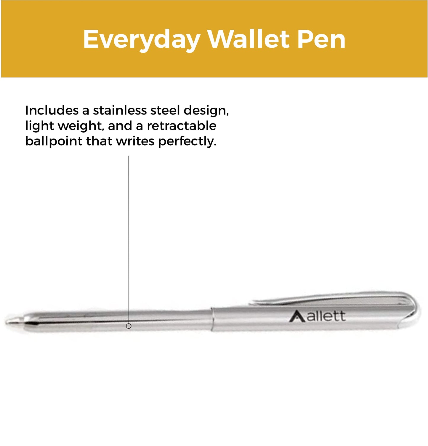 Allett Micro Pen, Compact Wallet Pen, Everyday Carry