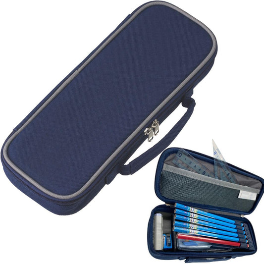 レイメイ藤井 Raymay Fujii FSB133K Pencil Case, Large Capacity, Top Liner, With Pocket, Navy