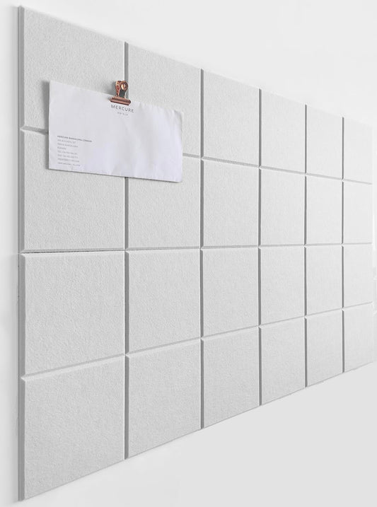DECORITA Felt Bulletin Board- Cork Board Tiles Alternative - 6 Pack Square Felt Wall Tiles with