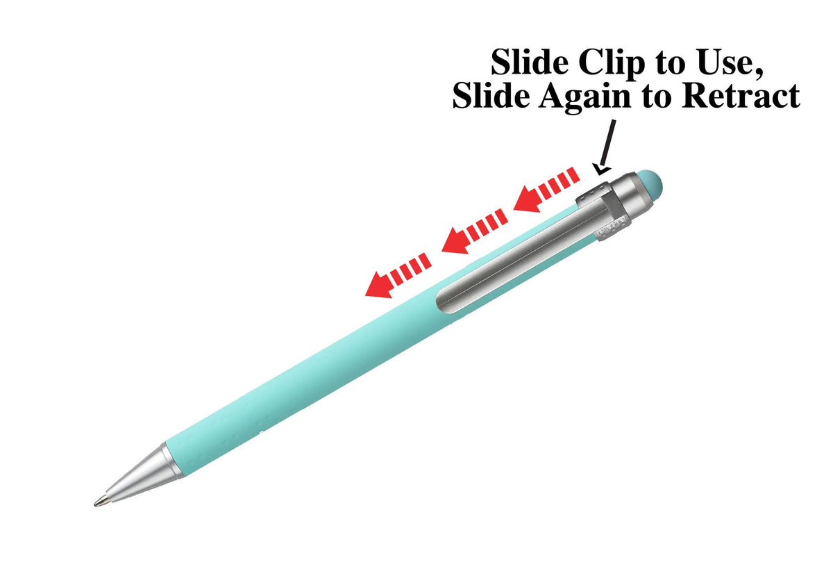 ExpressDesigns™ - Pastel Personalized Pens with Stylus - Soft Touch Design - Custom Printed Name