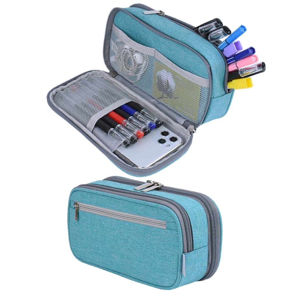 Chelory Big Capacity Pencil Case Large Pencil Bag Pouch 3 Comparments Pen Pencil Marker Cases