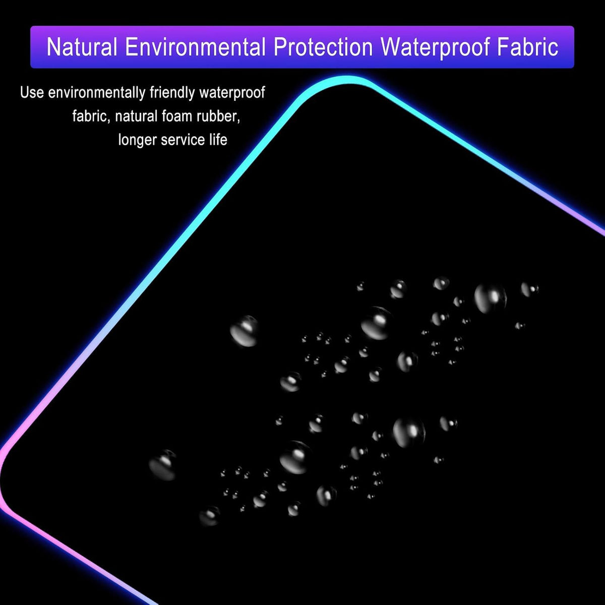 Personalized RGB LED Extended Mouse Pad - Customized Large Mousepad for Office & Dorm - Custom