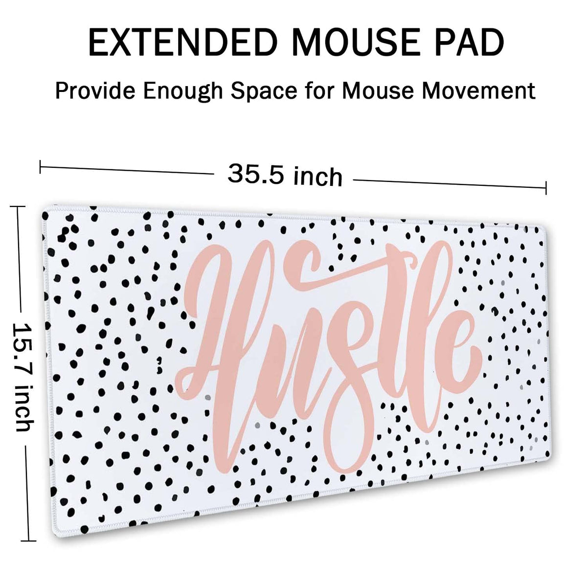 SSOIU Large Mouse Pad, Cute Hustle Desk Mat for Desktop, Women Girls Waterproof Gaming Mousepad