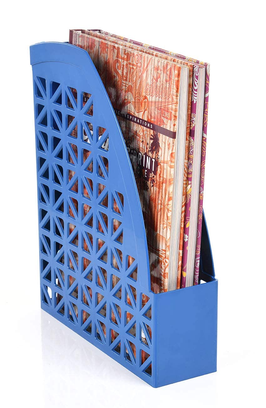 Mintra Office Plastic Desk Organizer 2pk Magazine File (Blue)