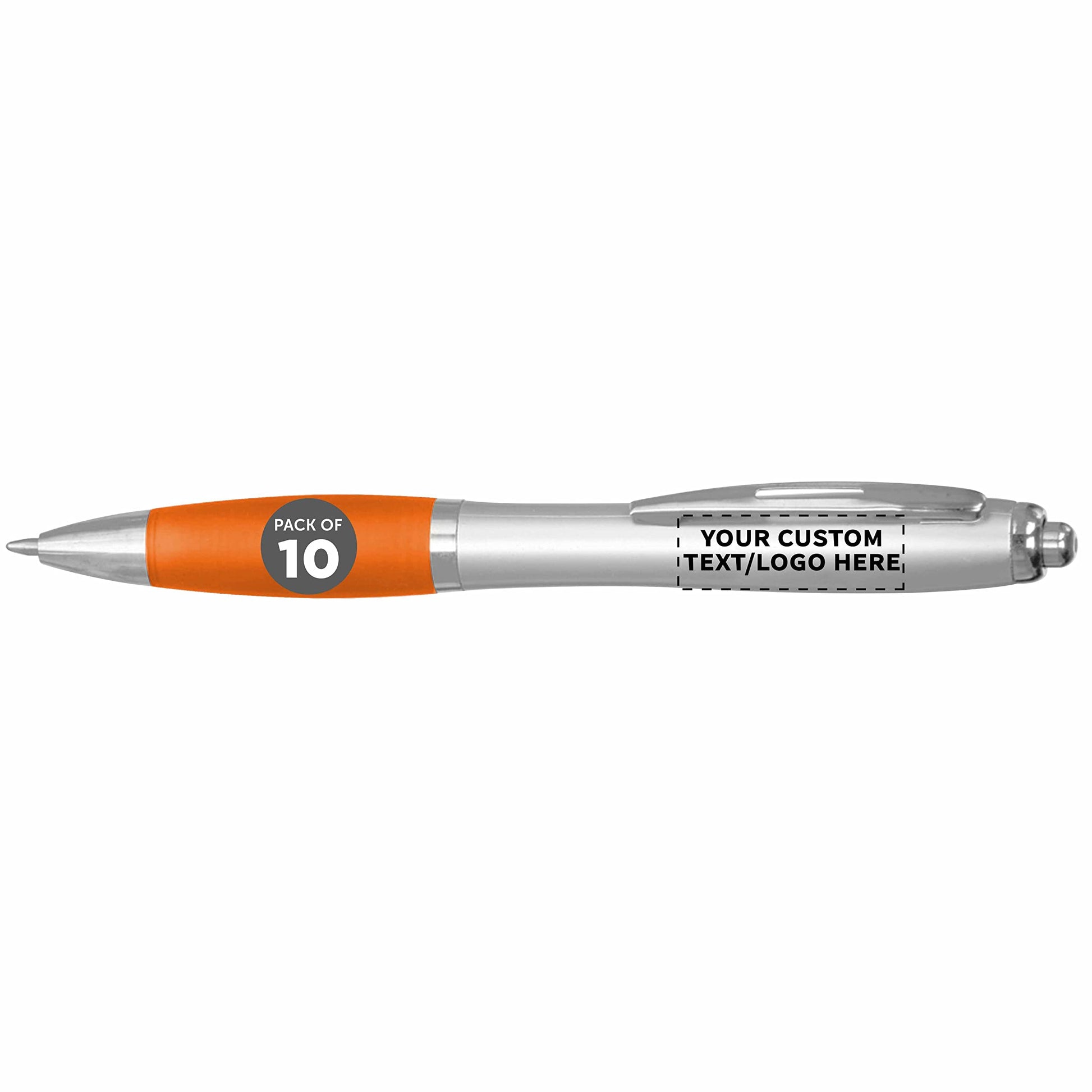 Personalized Ballpoint Pens with Rubber Grip and Click Button, Pack of 10 by DISCOUNT PROMOS