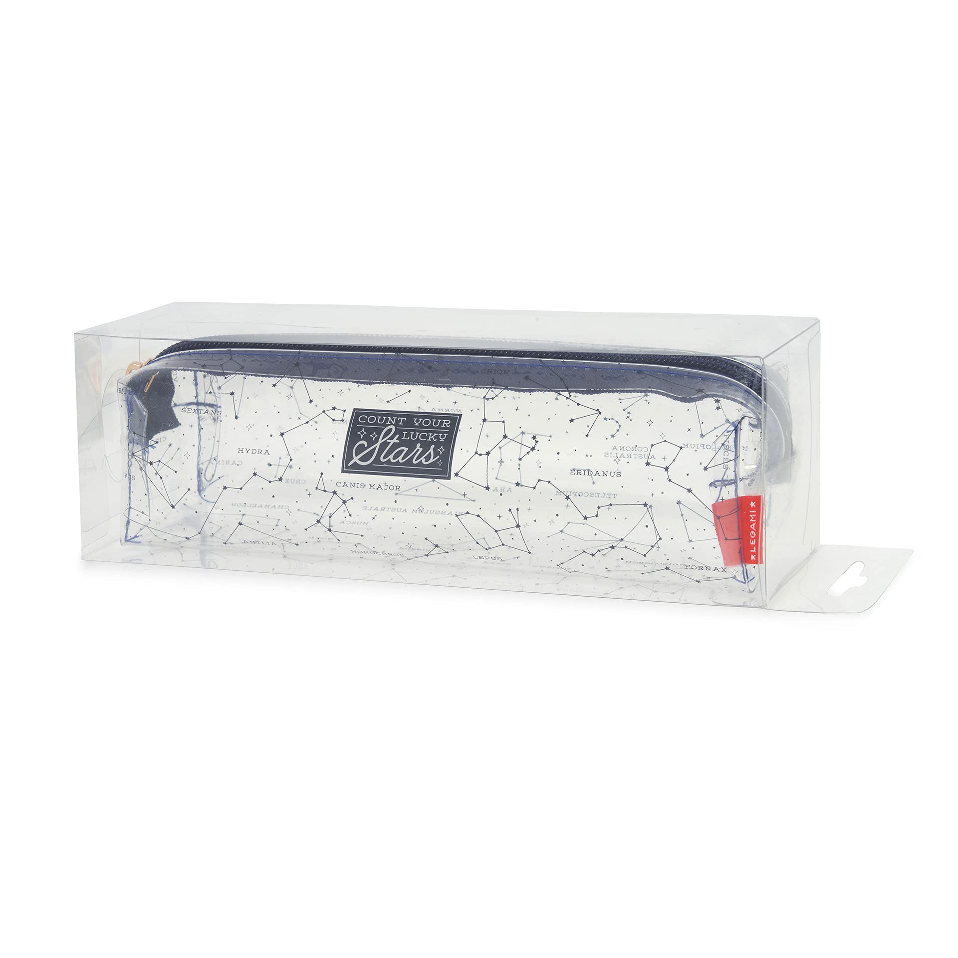 Legami Milano Transparent Pencil Case, 19.5 x 5.5 cm, for Pens, Pencils, Highlighters, Crayons
