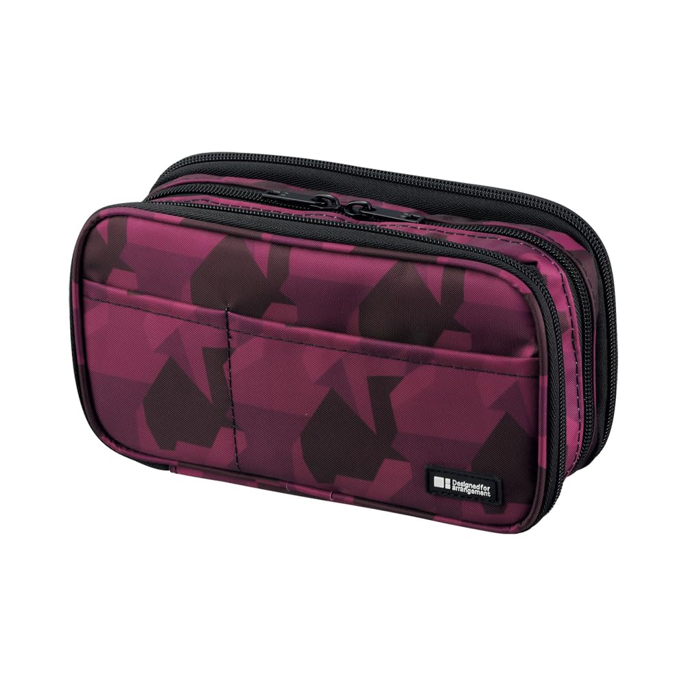 LIHIT LAB Large Capacity Triple Zipper Pencil Case For School Office College, Big Capacity 8