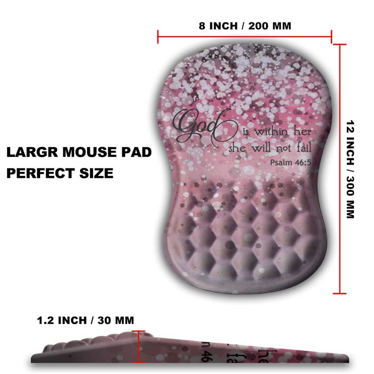 KUOSGM Mouse Pad Wrist Support, Ergonomic Mouse Pad with Massage Dot, Comfortable Computer Mouse