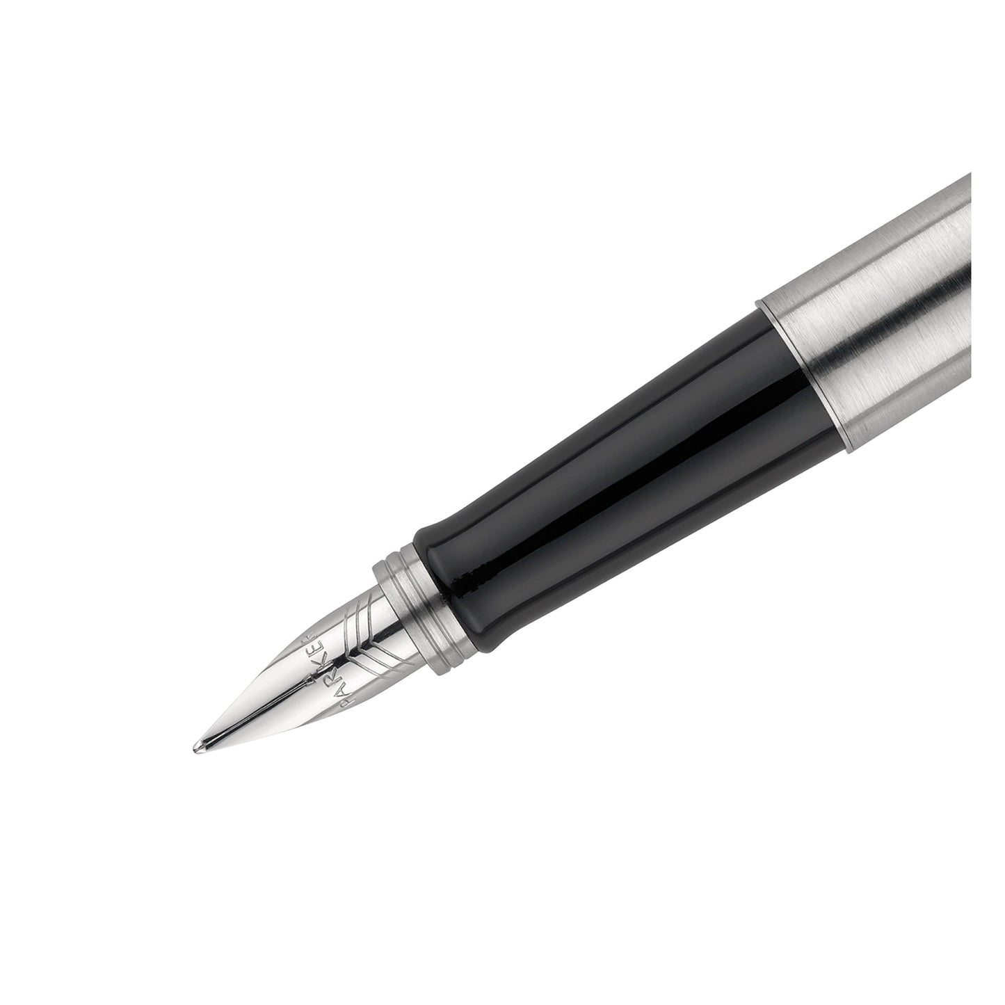 Parker Jotter Fountain Pen, Stainless Steel Body, Medium Point, Blue Ink, Includes Gift Box